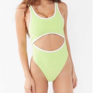 Urban Outfitters Light Green Cut Out Bodysuit (M)